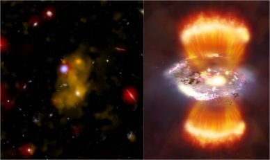 Giant reservoirs of hydrogen gas about 10 billion light years away.